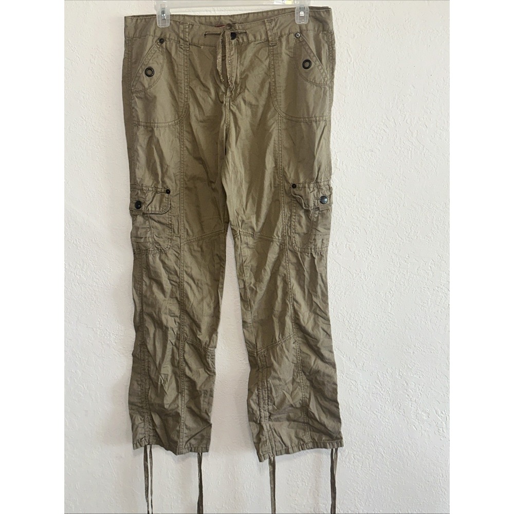 Unionbay Mens Khaki Cargo Pants Size 17 Tan Cotton Drawstring Utility Trousers